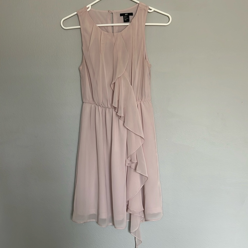 H&M Light Pink Ruffle Dress